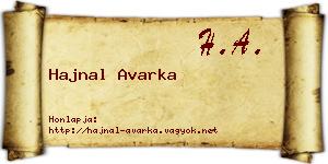 Hajnal Avarka névjegykártya